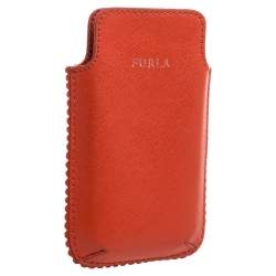 Furla Orange Leather Phone Case 