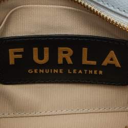 Pre Owned Furla Blue Leather 1927 Zip Crossbody Bag