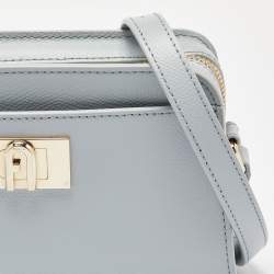 Pre Owned Furla Blue Leather 1927 Zip Crossbody Bag