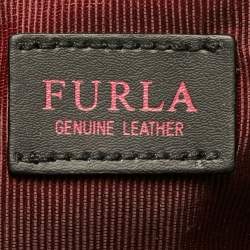 Pre Owned Furla Red Embossed Leather Fantastica Dome Satchel