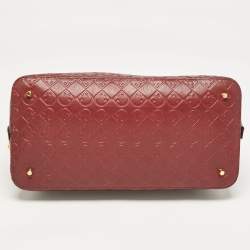 Pre Owned Furla Red Embossed Leather Fantastica Dome Satchel