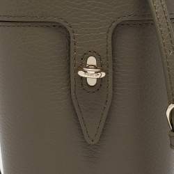 Furla Sage Green Leather Mini Net Bucket Bag
