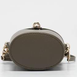 Furla Sage Green Leather Mini Net Bucket Bag