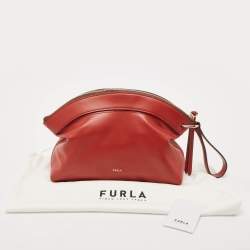 Pre Owned Furla Red Leather Erica Pouch