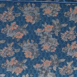 Furla Blue/Multicolor Jacquard Canvas Large Floral Opportunity Tote