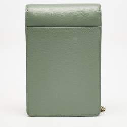 Furla Green Leather Flow Phone Chain Crossbody Bag