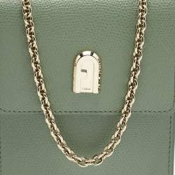 Furla Green Leather Flow Phone Chain Crossbody Bag