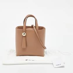 Pre Owned Furla Beige Leather Divide It Mini Tote