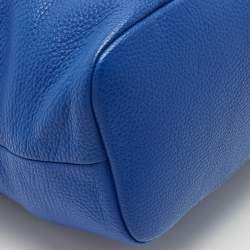 Pre Owned Furla Blue Leather Raffaella Hobo