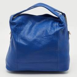 Pre Owned Furla Blue Leather Raffaella Hobo