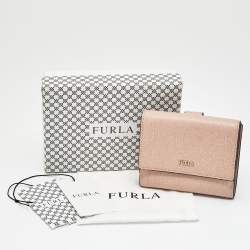 Pre Owned Furla Dusty Pink Leather Compact Wallet