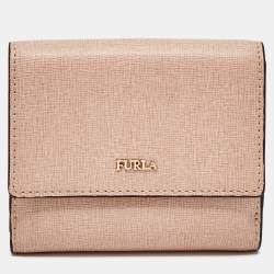 Pre Owned Furla Dusty Pink Leather Compact Wallet