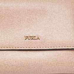 Pre Owned Furla Dusty Pink Leather Compact Wallet