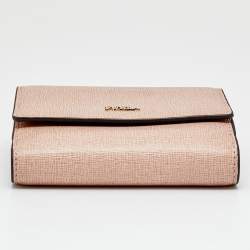 Pre Owned Furla Dusty Pink Leather Compact Wallet