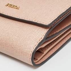 Pre Owned Furla Dusty Pink Leather Compact Wallet