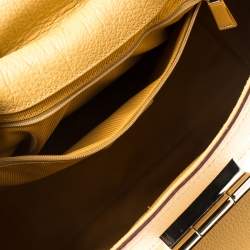 Pre Owned Furla Yellow Leather Artesia Creta Top Handle Bag