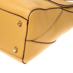 Pre Owned Furla Yellow Leather Artesia Creta Top Handle Bag