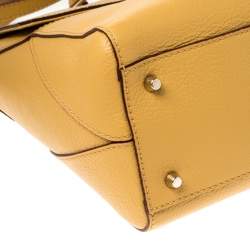 Pre Owned Furla Yellow Leather Artesia Creta Top Handle Bag