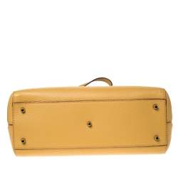 Pre Owned Furla Yellow Leather Artesia Creta Top Handle Bag