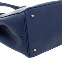 Pre Owned Furla Blue Leather Zip Tote