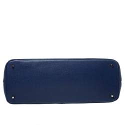 Pre Owned Furla Blue Leather Zip Tote