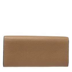 Pre Owned Furla Brown Leather Flap Continental Wallet