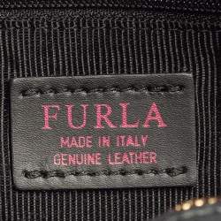 Pre Owned Furla Black Textured Leather Mini Brava Crossbody Bag