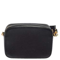 Pre Owned Furla Black Textured Leather Mini Brava Crossbody Bag