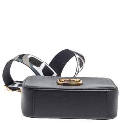 Pre Owned Furla Black Textured Leather Mini Brava Crossbody Bag