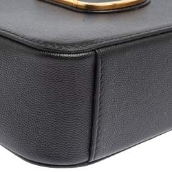 Pre Owned Furla Black Textured Leather Mini Brava Crossbody Bag