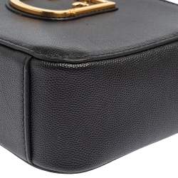 Pre Owned Furla Black Textured Leather Mini Brava Crossbody Bag