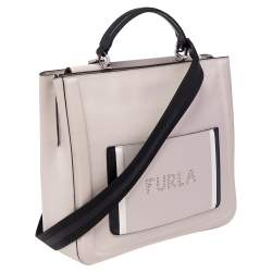 Pre Owned Furla Beige Leather Reale North South Convertible Tote