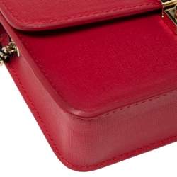 مملوكة مسبقًا حقيبة كتف فورلا سلسلة متروبوليس جلد أحمر