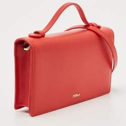 Pre Owned Furla Red Leather Incanto Crossbody Bag