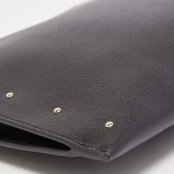 Pre Owned Furla Black Leather Janine Clutch Bag
