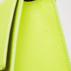 Pre Owned Furla Neon Green Leather Mini Bella Crossbody Bag