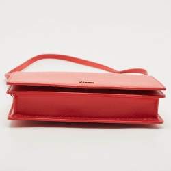 Pre Owned Furla Red Leather Incanto Flap Clutch Bag