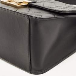 Pre Owned Furla Black Quilted Leather Bella Top Handle Bag