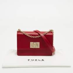 Pre Owned Furla Red Leather Mini 1927 Crossbody Bag