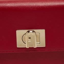 Pre Owned Furla Red Leather Mini 1927 Crossbody Bag