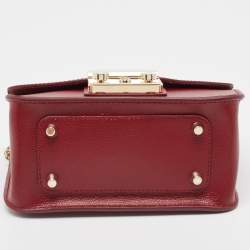 مملوكة مسبقًا Furla Dark Red Leather Mini Metropolis Crossbody Bag