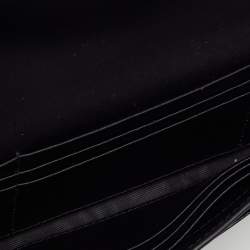 Pre Owned Furla Black Croc Embossed Leather Continental Wallet