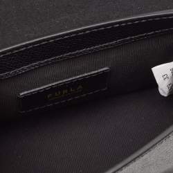 Pre Owned Furla Black Leather Micro Venere Top Handle Bag