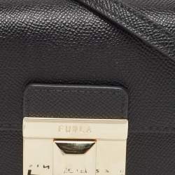 Pre Owned Furla Black Leather Micro Venere Top Handle Bag