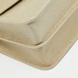 Furla Gold Glitter Tessuto Fabric Mini Bella Top Handle Bag