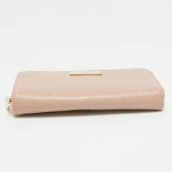 Furla Pink Leather Zip Around Key Case
