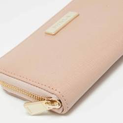 Furla Pink Leather Zip Around Key Case