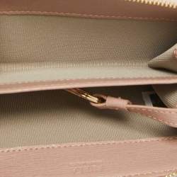 Furla Pink Leather Zip Around Key Case