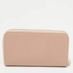 Furla Pink Leather Zip Around Key Case