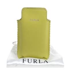 Furla Lime Green Leather Phone Case